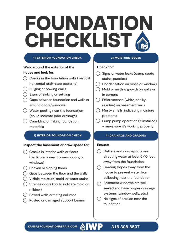 IWP Foundation Repair - Foundation Repair Checklist - Downloadable Brochure - 1