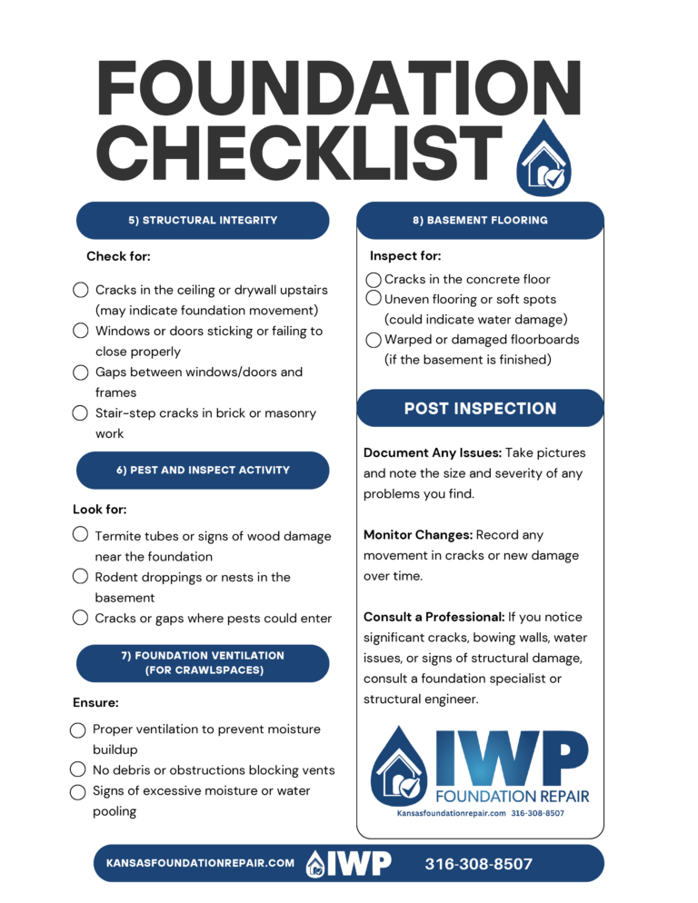 IWP Foundation Repair - Foundation Repair Checklist - Downloadable Brochure - 2