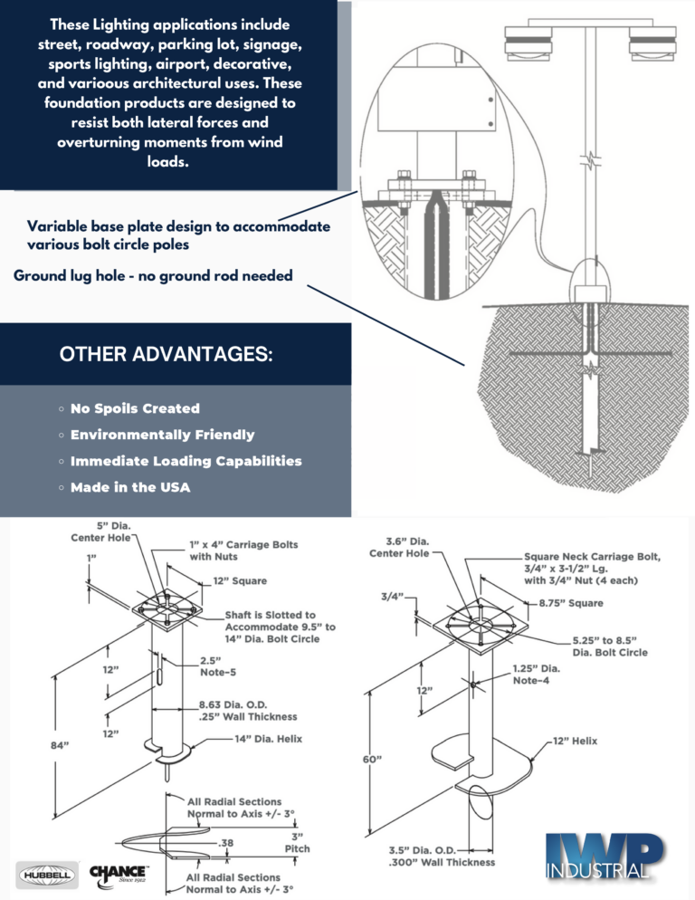 IWP Foundation Repair - Industrial Helical Light Pole - Downloadable Brochure - 2