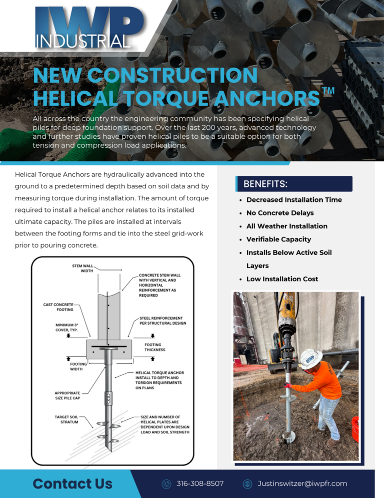 IWP Foundation Repair - Industrial Services - Helical Torque Anchors - Sales, Installation and Service - Brochure - Page 1