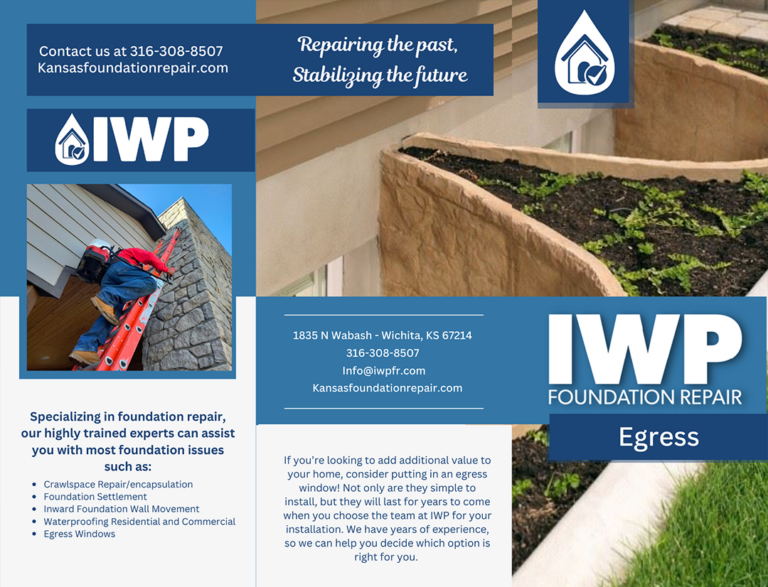 IWP Foundation Repair - Wichita, KS - Egress Window Brochure 1 - #1 Foundation Repair Company in the Midwest