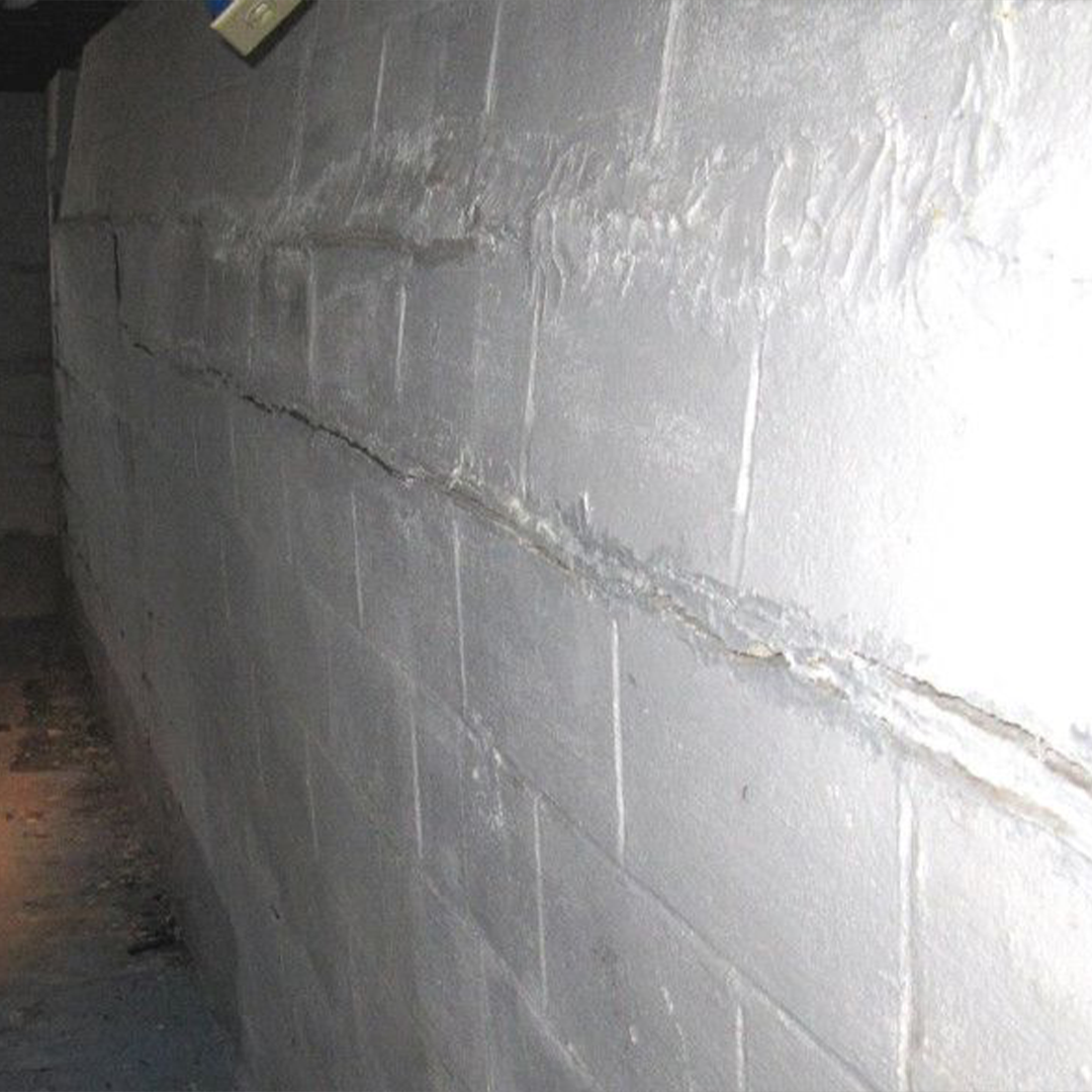 IWP Foundation Repair - Wichita, KS - Example of Bowing Basement Wall 1 - #1 Foundation Repair Company in the Midwest